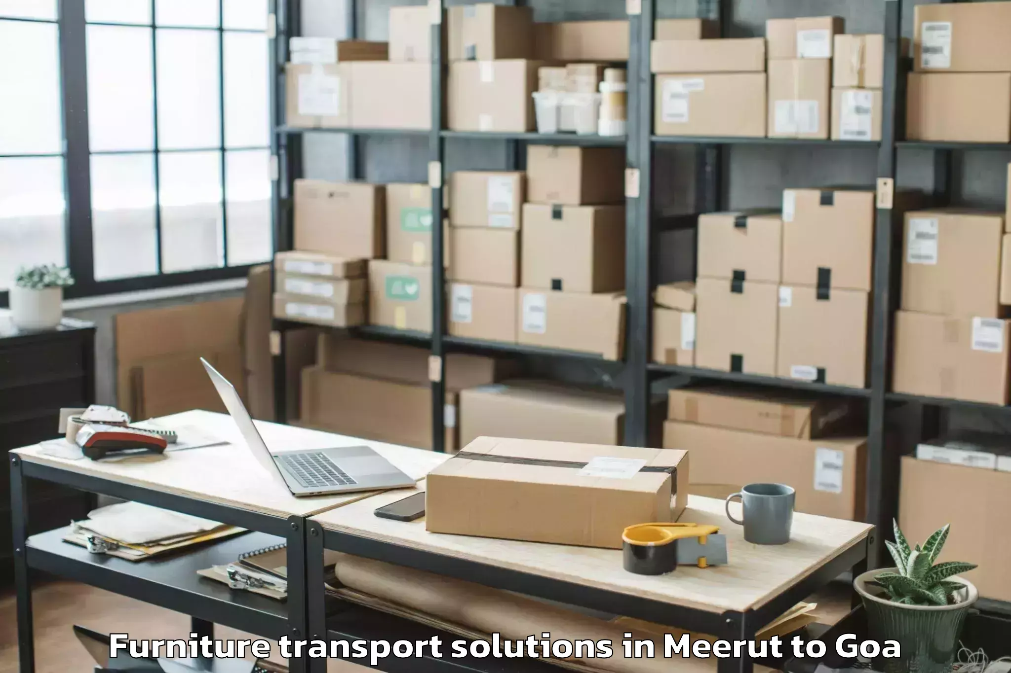 Expert Meerut to Mopa Furniture Transport Solutions